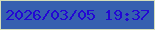 文字の大きさ：3、枠の色：d5dfba、背景の色：3660b0、文字の色：2307d4 無料ブログパーツのブログ時計