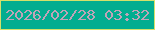 文字の大きさ：4、枠の色：d5e06a、背景の色：02ad90、文字の色：c0a4b8 無料ブログパーツのブログ時計