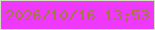 文字の大きさ：1、枠の色：d5e0c2、背景の色：ef39fa、文字の色：a37a3d 無料ブログパーツのブログ時計
