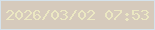 文字の大きさ：4、枠の色：d5e2eb、背景の色：d6cabc、文字の色：ebe7c2 無料ブログパーツのブログ時計