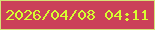 文字の大きさ：5、枠の色：d5e377、背景の色：cb4159、文字の色：d7fe30 無料ブログパーツのブログ時計