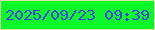 文字の大きさ：4、枠の色：d5e4a7、背景の色：0bf929、文字の色：4443e4 無料ブログパーツのブログ時計