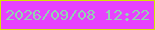文字の大きさ：1、枠の色：d5e503、背景の色：e742fe、文字の色：92d4b1 無料ブログパーツのブログ時計