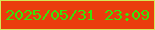 文字の大きさ：3、枠の色：d5e756、背景の色：ea3c0d、文字の色：38e409 無料ブログパーツのブログ時計
