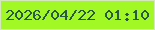 文字の大きさ：1、枠の色：d5e7bd、背景の色：a1f824、文字の色：285a43 無料ブログパーツのブログ時計