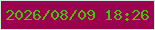 文字の大きさ：4、枠の色：d5e7db、背景の色：9c014d、文字の色：4ebc11 無料ブログパーツのブログ時計
