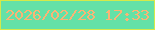 文字の大きさ：4、枠の色：d5e949、背景の色：64e1a7、文字の色：fbb475 無料ブログパーツのブログ時計