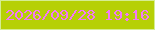 文字の大きさ：1、枠の色：d5ed93、背景の色：b6d006、文字の色：f379f7 無料ブログパーツのブログ時計