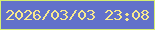 文字の大きさ：1、枠の色：d5ee71、背景の色：6271ca、文字の色：f8e98e 無料ブログパーツのブログ時計