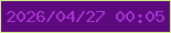 文字の大きさ：4、枠の色：d5ee89、背景の色：5c097e、文字の色：a934d2 無料ブログパーツのブログ時計
