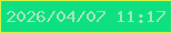 文字の大きさ：1、枠の色：d5f04b、背景の色：0ee07f、文字の色：a3e7bc 無料ブログパーツのブログ時計