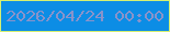 文字の大きさ：5、枠の色：d5f071、背景の色：0c8de5、文字の色：8893cb 無料ブログパーツのブログ時計