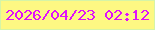 文字の大きさ：3、枠の色：d5f4a7、背景の色：fdf883、文字の色：df12fa 無料ブログパーツのブログ時計