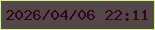 文字の大きさ：1、枠の色：d5f687、背景の色：524847、文字の色：36001f 無料ブログパーツのブログ時計
