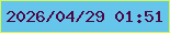 文字の大きさ：5、枠の色：d5f857、背景の色：65c5eb、文字の色：4c0845 無料ブログパーツのブログ時計