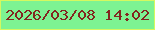 文字の大きさ：1、枠の色：d5f85f、背景の色：7df392、文字の色：822720 無料ブログパーツのブログ時計