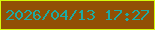 文字の大きさ：5、枠の色：d5fa0d、背景の色：915005、文字の色：1daba4 無料ブログパーツのブログ時計