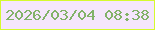 文字の大きさ：5、枠の色：d5fa2e、背景の色：f5e6fc、文字の色：82b269 無料ブログパーツのブログ時計