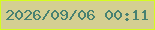 文字の大きさ：2、枠の色：d5fc20、背景の色：d4cf92、文字の色：488171 無料ブログパーツのブログ時計