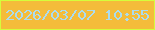 文字の大きさ：5、枠の色：d5fd3b、背景の色：f4bc3a、文字の色：abdcef 無料ブログパーツのブログ時計