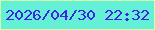 文字の大きさ：5、枠の色：d5fda8、背景の色：64f0d7、文字の色：4223e0 無料ブログパーツのブログ時計