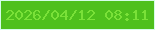 文字の大きさ：5、枠の色：d5fde8、背景の色：4ec01c、文字の色：7ae138 無料ブログパーツのブログ時計