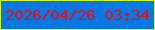 文字の大きさ：1、枠の色：d5fe12、背景の色：0777e4、文字の色：e21120 無料ブログパーツのブログ時計