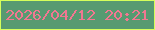 文字の大きさ：1、枠の色：d5fe5b、背景の色：579a71、文字の色：f27791 無料ブログパーツのブログ時計