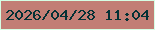 文字の大きさ：3、枠の色：d5fee4、背景の色：c27e75、文字の色：033135 無料ブログパーツのブログ時計