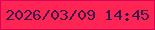 文字の大きさ：3、枠の色：d60453、背景の色：fe2453、文字の色：3a1a4a 無料ブログパーツのブログ時計