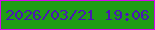 文字の大きさ：4、枠の色：d608ee、背景の色：209d16、文字の色：4b16b5 無料ブログパーツのブログ時計