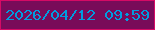 文字の大きさ：2、枠の色：d60a65、背景の色：790b59、文字の色：009ddf 無料ブログパーツのブログ時計