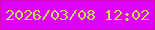 文字の大きさ：3、枠の色：d60ab3、背景の色：dd03fa、文字の色：c9de4b 無料ブログパーツのブログ時計