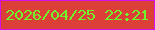 文字の大きさ：1、枠の色：d611ed、背景の色：db3f38、文字の色：6cf82b 無料ブログパーツのブログ時計
