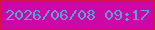 文字の大きさ：1、枠の色：d61242、背景の色：cd07a6、文字の色：57a2d8 無料ブログパーツのブログ時計