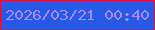 文字の大きさ：5、枠の色：d61248、背景の色：275ae4、文字の色：a98afe 無料ブログパーツのブログ時計