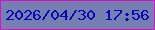 文字の大きさ：4、枠の色：d612c4、背景の色：757fb2、文字の色：0709b9 無料ブログパーツのブログ時計