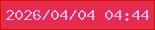 文字の大きさ：1、枠の色：d61301、背景の色：e52c4f、文字の色：e8b2f1 無料ブログパーツのブログ時計