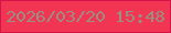 文字の大きさ：3、枠の色：d61449、背景の色：f13553、文字の色：998e82 無料ブログパーツのブログ時計