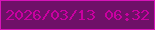 文字の大きさ：3、枠の色：d614b8、背景の色：6f1068、文字の色：c801a0 無料ブログパーツのブログ時計