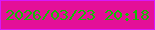 文字の大きさ：5、枠の色：d618fb、背景の色：e40f98、文字の色：15bc05 無料ブログパーツのブログ時計