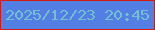 文字の大きさ：4、枠の色：d61a0b、背景の色：537fe4、文字の色：73c0d1 無料ブログパーツのブログ時計