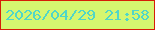 文字の大きさ：4、枠の色：d61d08、背景の色：d5f670、文字の色：50d6c8 無料ブログパーツのブログ時計