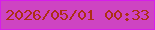文字の大きさ：2、枠の色：d61eea、背景の色：ce44c2、文字の色：ac2f16 無料ブログパーツのブログ時計
