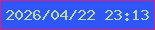 文字の大きさ：1、枠の色：d6207d、背景の色：2e56fb、文字の色：b8dc97 無料ブログパーツのブログ時計