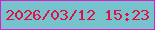 文字の大きさ：1、枠の色：d620c8、背景の色：77c3cd、文字の色：dd1145 無料ブログパーツのブログ時計
