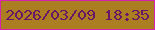 文字の大きさ：3、枠の色：d622af、背景の色：ab7f21、文字の色：6b1567 無料ブログパーツのブログ時計