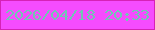 文字の大きさ：4、枠の色：d622b6、背景の色：f54cfe、文字の色：71c6b4 無料ブログパーツのブログ時計