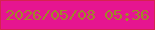 文字の大きさ：4、枠の色：d6234f、背景の色：e61590、文字の色：9f8829 無料ブログパーツのブログ時計