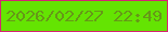 文字の大きさ：5、枠の色：d62473、背景の色：64e402、文字の色：669818 無料ブログパーツのブログ時計